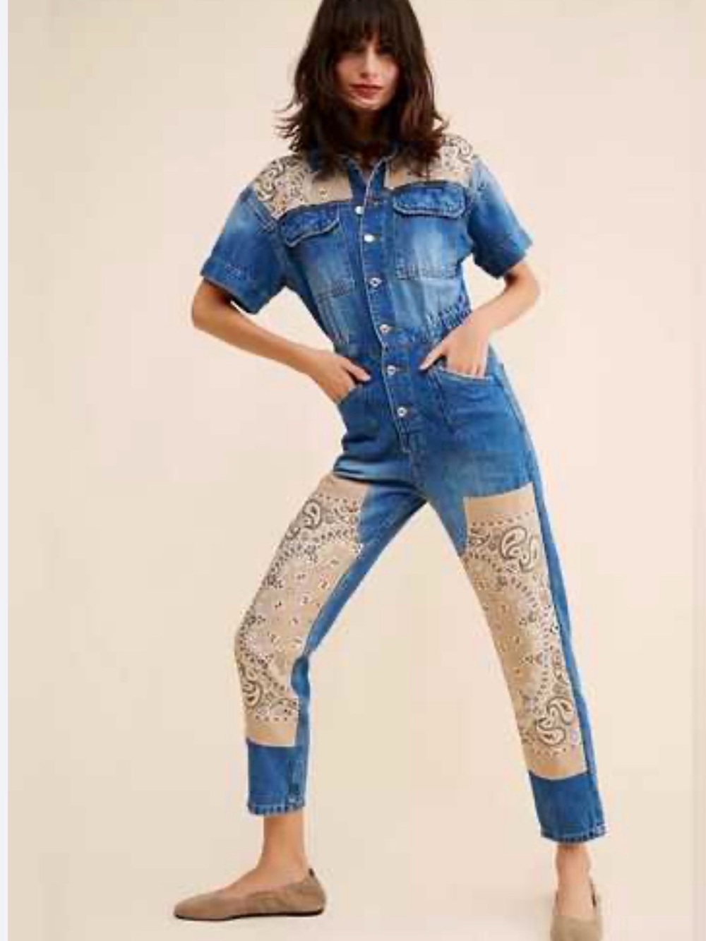 Tricia Fix x renuuly Bandana Jumpsuit Small We The Free